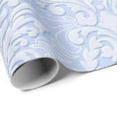 Elegant Damask light blue Cadeaupapier (Rol Hoek)