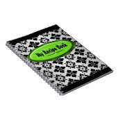 Elegant Damask Lime Green Recipe notebook Notitieboek (Rechterzijde)