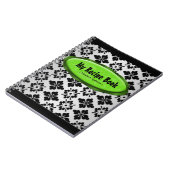 Elegant Damask Lime Green Recipe notebook Notitieboek (Linkerzijde)