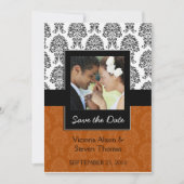 Elegant Damask Lovers Wedding Invitation (bruin) Save The Date (Voorkant)