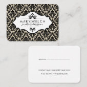Elegant Damask met Monogram (afsprakenkaart) Afsprakenkaartje (Voorkant / Achterkant)