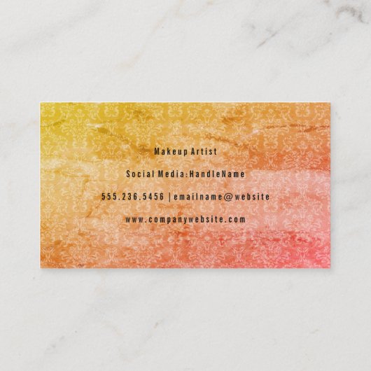 Elegant Damask met Monogram Visitekaartje (Achterkant)