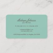 Elegant Damask Modern Brown, Green and Beige Visitekaartje (Achterkant)