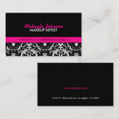 Elegant Damask Modern & Stylish Makeup Artist Visitekaartje (Voorkant / Achterkant)