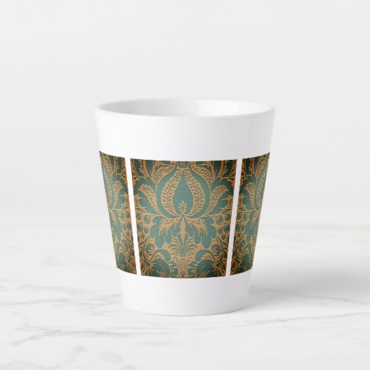 Elegant Damask Moederdag Latte Mok (Voorkant)