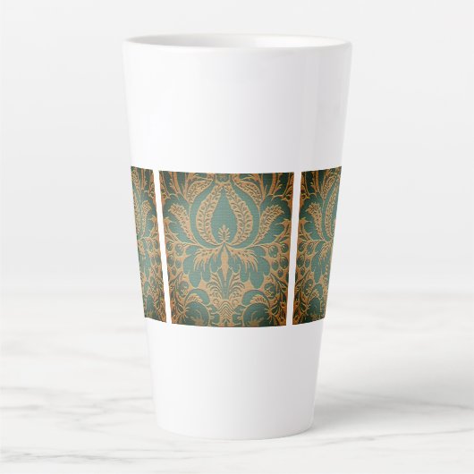 Elegant Damask Moederdag Latte Mok (Voorkant)