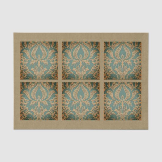 Elegant Damask Moederdag Tissuepapier (Voorkant)
