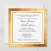 Elegant Damask Monogram Black and gold Wedding Kaart (Achterkant)