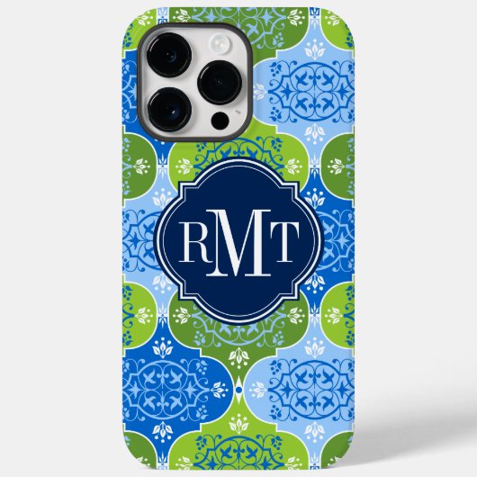 Elegant Damask Monogram Case-Mate iPhone Case (Achterkant)