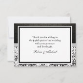 Elegant Damask Monogram Hartelijk dank Bedankkaart (Achterkant)