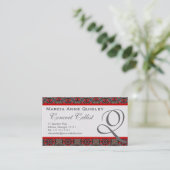 Elegant Damask Monogram Q Visitekaartjes (Staand voorkant)
