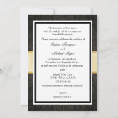 Elegant Damask Monogram Wedding Black en Gold Kaart (Achterkant)