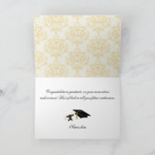 Elegant Damask & Mortarboard Afstuderen Card Kaart (Binnen)