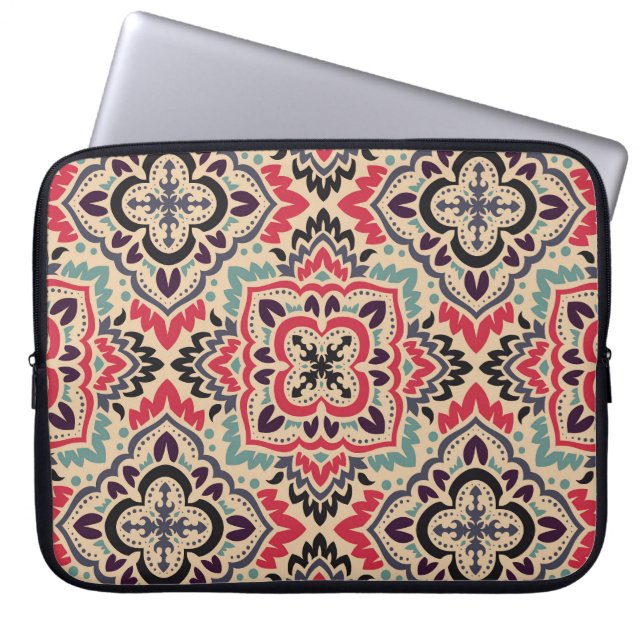 Elegant Damask:  naadloze textuur Laptop Sleeve (Voorkant)