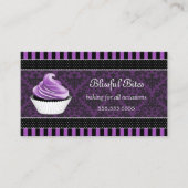 Elegant Damask Paars Cupcake Bakery Visitekaartje (Voorkant)