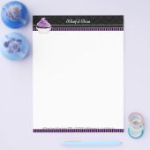 Elegant Damask Paars Cupcake bakkerij Flyer (Enkel)