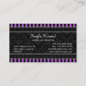 Elegant Damask Paars Cupcake bakkerij Visitekaartje (Achterkant)