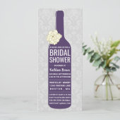 Elegant Damask Paars Grey | Vrijgezellenfeest van Kaart (Staand voorkant)