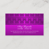 Elegant Damask Paars Silver Shimmer Visitekaartje (Achterkant)