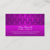 Elegant Damask Paars Silver Shimmer Visitekaartje (Achterkant)