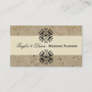 Elegant Damask Party Planner Visitekaartje
