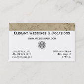 Elegant Damask Party Planner Visitekaartje (Achterkant)