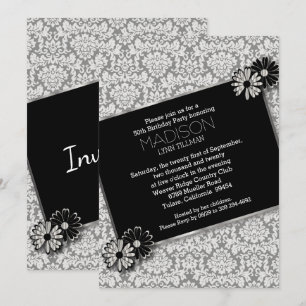 Elegant Damask Party Sjabloon Invitation Card Kaart