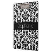 Elegant Damask-patronen met zwart en wit Klembord (Links)