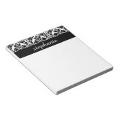 Elegant Damask-patronen met zwart en wit Notitieblok (Schuin)