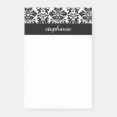 Elegant Damask-patronen met zwart en wit Post-it® Notes (Voorkant)
