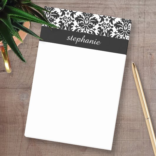Elegant Damask-patronen met zwart en wit Post-it® Notes