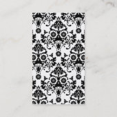 Elegant Damask Patroon met Monogram Visitekaartje (Achterkant)