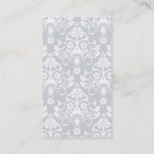 Elegant Damask Patroon met Monogram Visitekaartje (Achterkant)