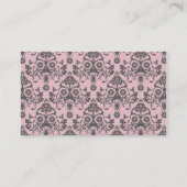 Elegant Damask Patroon met Monogram Visitekaartje (Achterkant)