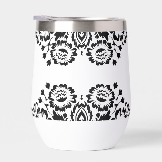 ELEGANT DAMASK  patroon schattig zwart wit (Rechts)
