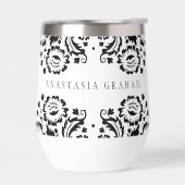 ELEGANT DAMASK  patroon schattig zwart wit (Links)