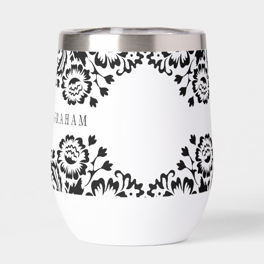 ELEGANT DAMASK  patroon schattig zwart wit (Achterkant)