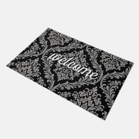 Elegant Damask Patroon "Welkom" Deurmat (Schuin)