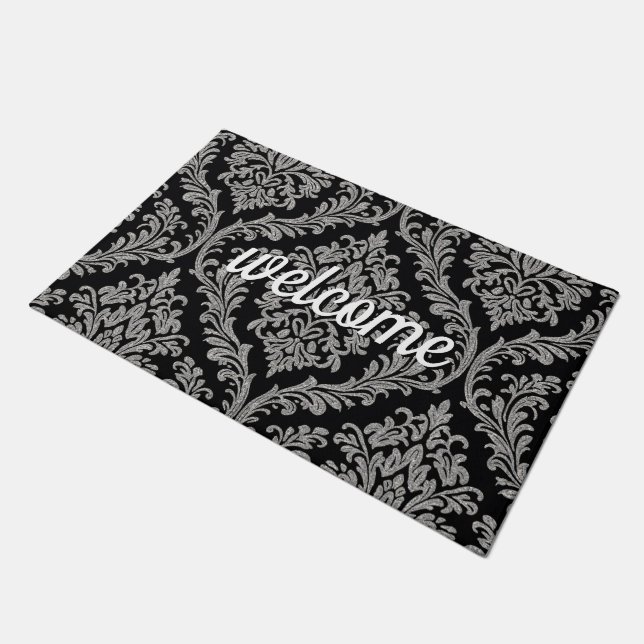 Elegant Damask Patroon "Welkom" Deurmat (Schuin)