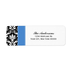 Elegant Damask Pattern-Adresetiketten Etiket