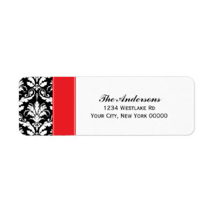 Elegant Damask Pattern-Adresetiketten Etiket