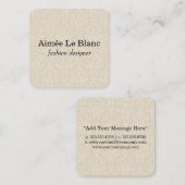 Elegant Damask Pattern (crème) Vierkante Visitekaartje (Voorkant / Achterkant)