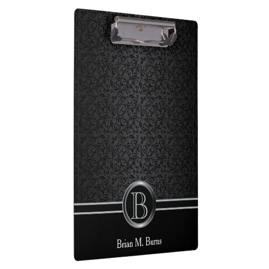 Elegant Damask Pattern | DIY-monogram Klembord (Rechts)