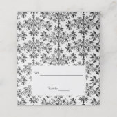 Elegant Damask Pattern Folded Table Cards Plaatskaartje (Buitenkant ongevouwen)