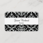 Elegant Damask Pattern Realtor Theme Visitekaartje (Voorkant)