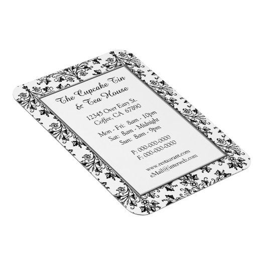Elegant Damask Pattern Restaurant Custom Magnet Magneet (Rechterzijde)