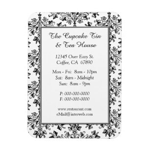 Elegant Damask Pattern Restaurant Custom Magnet Magneet