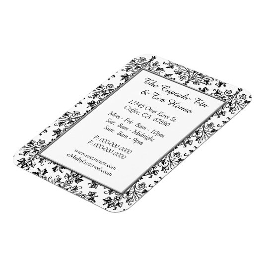 Elegant Damask Pattern Restaurant Custom Magnet Magneet (Linkerzijde)
