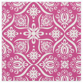 Elegant Damask Pattern | Roze en wit Stof