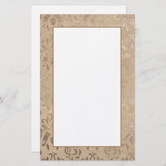 Elegant Damask Pattern-schrijfpapier Briefpapier (Voorkant / Achterkant)